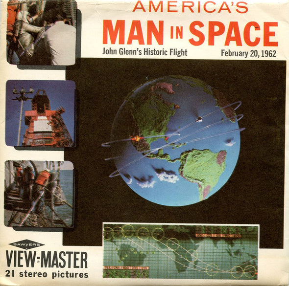 America's Man in Space - View-Master 3 Reel Packet - 1960s - Vintage - (PKT-B657-S5) Packet 3dstereo 