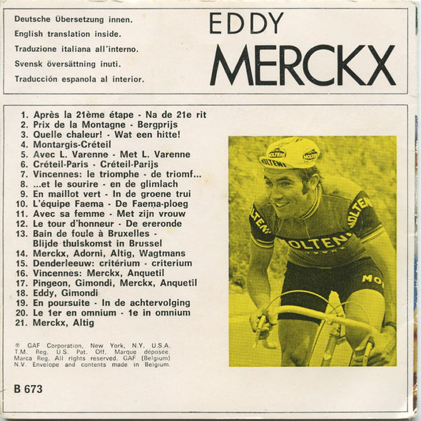 Eddy Merckx - View-Master 3 Reel Packet - 1960s - Vintage - (zur Kleinsmiede) - (B673-BG2) Packet 3dstereo 