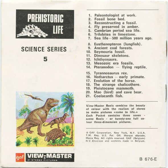 4 ANDREW - Prehistoric Life - View Master 3 Reel Packet - vintage - B676E-BG3 Packet 3dstereo 