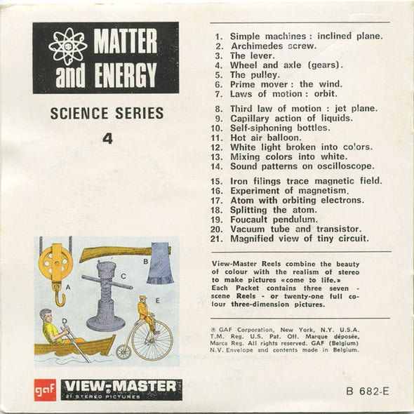 4 ANDREW - Matter and Energy - View Master 3 Reel Packet - vintage - B682E-BG3 Packet 3dstereo 