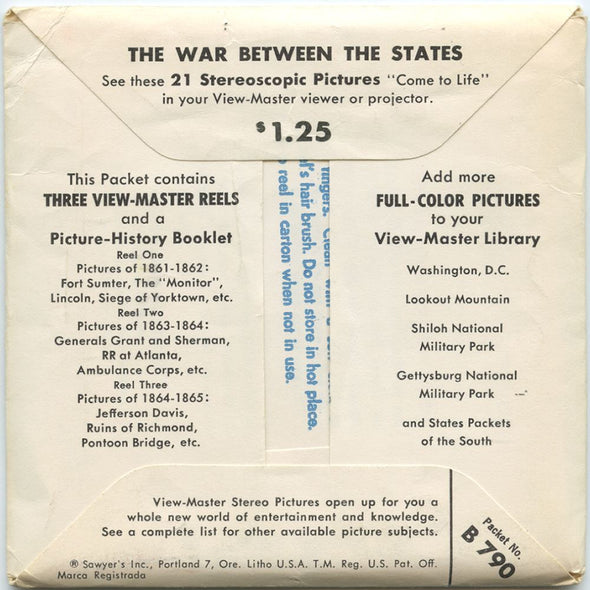 War Between the States - View-Master 3 Reel Packet - 1960s views - vintage - B790-S5 Packet 3dstereo 