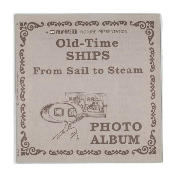 4 ANDREW - Old Time Ships - View-Master 3 Reel Packet - black & white images - 1976 - vintage - B796-G5 Packet 3dstereo 