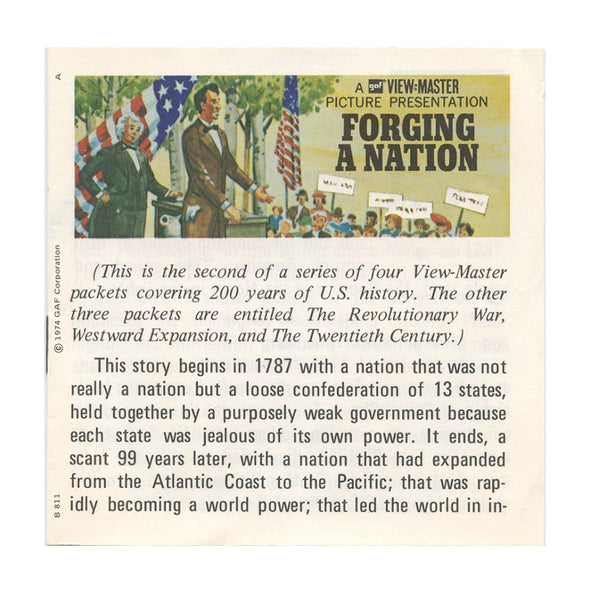 Forging A Nation - View-Master 3 Reel Packet - 1970s views - vintage - B811-G3A Packet 3Dstereo 