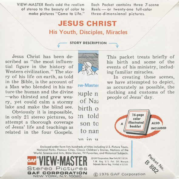 2 ANDREW - Jesus Christ - View-Master 3 Reel Packet - 1976 - vintage - B882-G5A Packet 3dstereo 