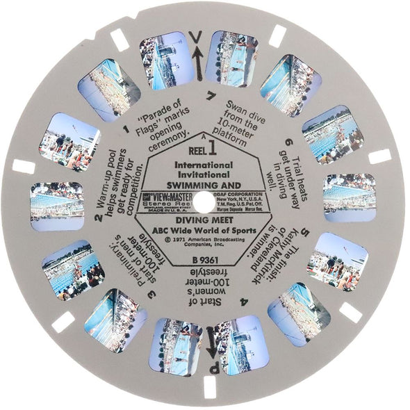 View-Master 3 Reel Packet - Swimming & Diving Meet - 1971 - vintage - (B936-G3A)