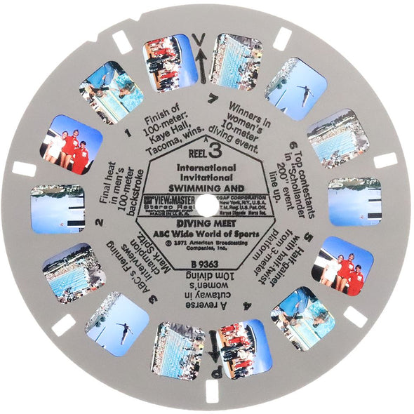 View-Master 3 Reel Packet - Swimming & Diving Meet - 1971 - vintage - (B936-G3A)