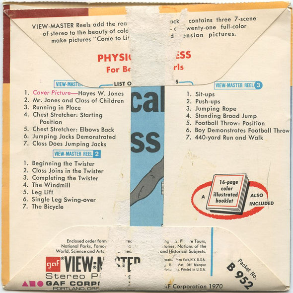 2 ANDREW - Physical Fitness - View-Master 3 Reel Packet - 1960's - vintage - B952 -G1 Packet 3dstereo 