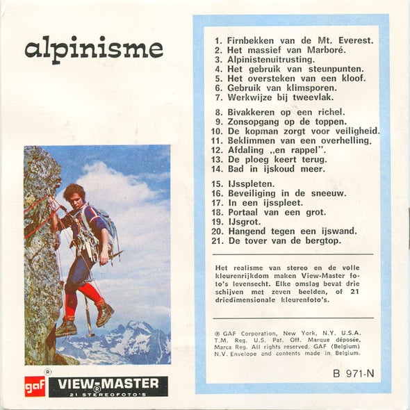 Alpinisme - View Master 3 Reel Packet - vintage - B971N-BG3 Packet 3dstereo 