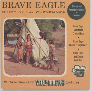 Brave Eagle - View-Master - 3 Reel Packet - 1950s - Vintage - (PKT-BRA-EAG-S3) Packet 3dstereo 