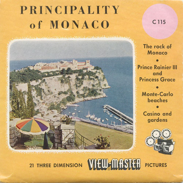 Principality of Monaco - View Master 3 Reel Packet - vintage - C115-BS4 Packet 3dstereo 