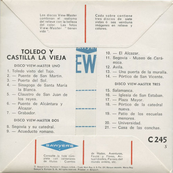 Toledo y Castilla La Vieja - View-Master 3 Reel Packet - vintage - C245S-BS5 Packet 3dstereo 