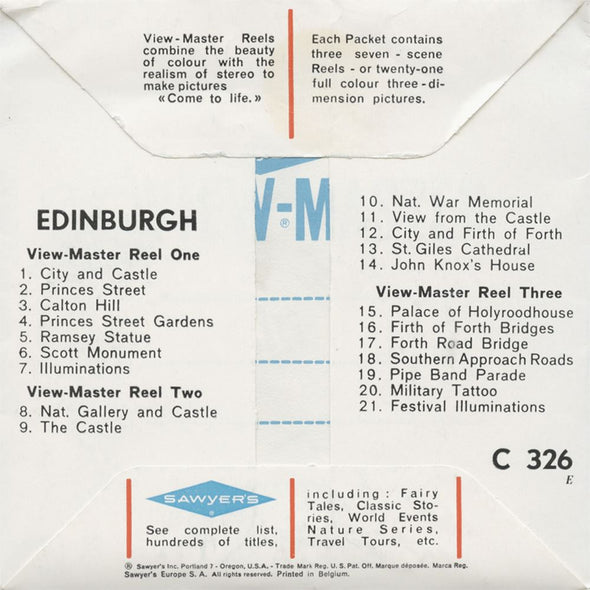 4 ANDREW - Edinburgh - View Master 3 Reel Packet - vintage - C326E-BS6 Packet 3dstereo 