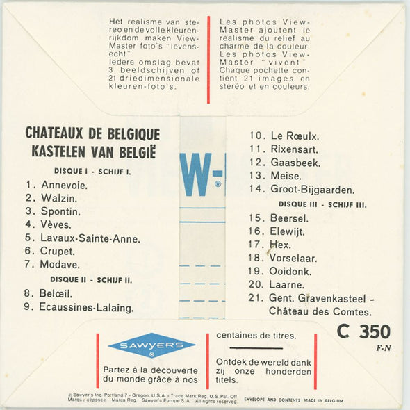 ANDREW - Chateaux Kastelen - View-Master 3 Reel Packet - 1960s view - vintage - (C350-BS6) Packet 3dstereo 