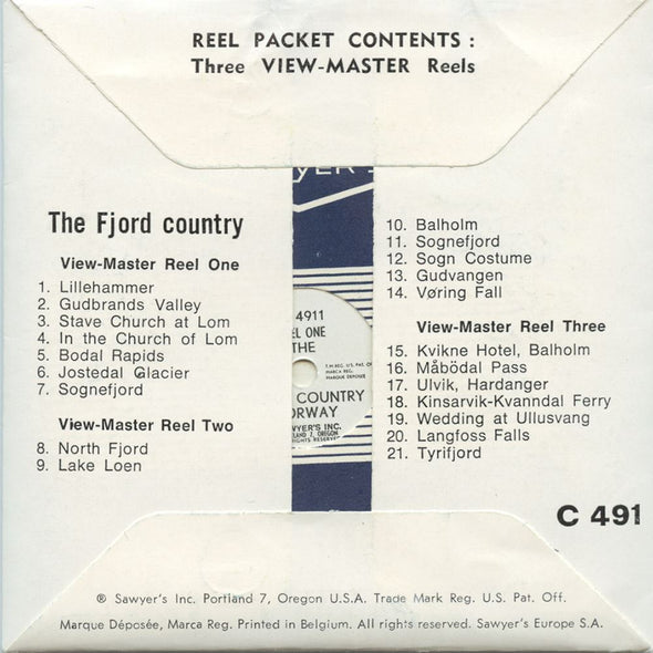-ANDREW- Fjord Country - View-Master 3 Reel Packet - vintage - (C491-BS6) Packet 3Dstereo 