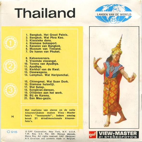Thailand - View Master 3 Reel Packet - vintage - C915N-BG3 Packet 3dstereo 