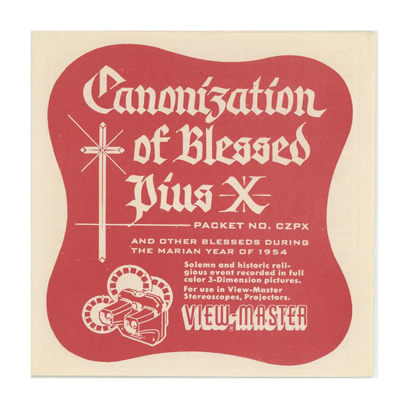 The Canonization of Blessed Pius X - View-Master 3 Reel Packet - 1950s - vintage - (PKT-CANON-S2) Packet 3Dstereo 