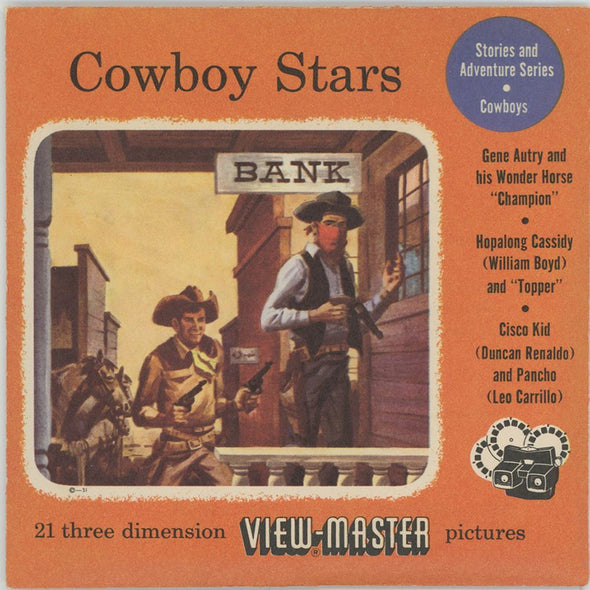 Cowboy Stars - View-Master 3 Reel Packet - 1950's vintage - (PKT-COWSTR-S3D) Packet 3dstereo 