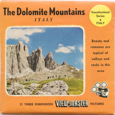 4 ANDREW - The Dolomite Mountains - Italy - View Master 3 Reel Packet - 1957 - vintage - C027-BS3 Packet 3dstereo 
