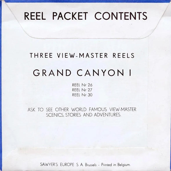 -ANDREW- Grand Canyon I - View-Master 3 Reel Packet - 1950's - vintage - (GC1-S3) Packet 3dstereo 
