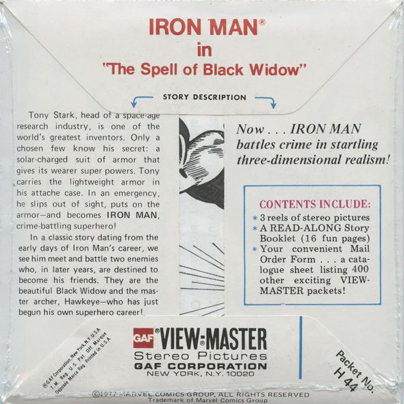 4 ANDREW - Iron Man - View-Master 3 Reel Packet - 1977 - vintage - H44-G5 - Factory Sealed Packet 3Dstereo 