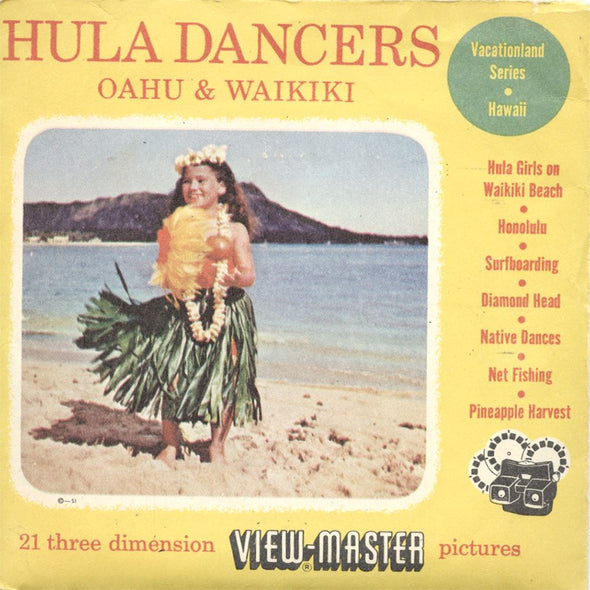 4 ANDREW - Hula Dancers - Oahu And Waikiki - View-Master 3 Reel Packet - 1951 - vintage Packet 3dstereo 