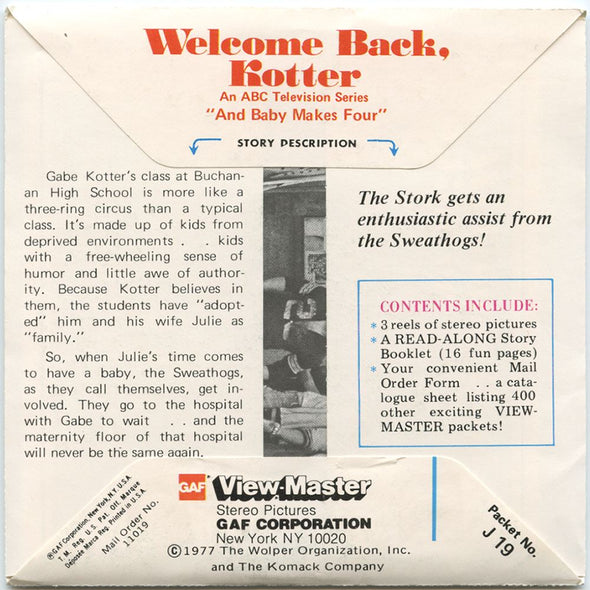 2 - ANDREW - Welcome Back Kotter - View-Master 3 Reel Packet - 1970s vintage - J19 Packet 3dstereo 