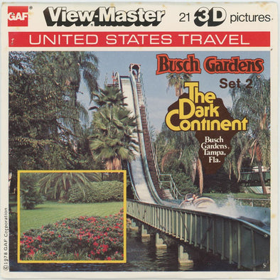 Bush Gardens the Dark Continent No.2 - View-Master 3 Reel Packet 1970's view - vintage - (PKT-J5-G6NK) Packet 3Dstereo 