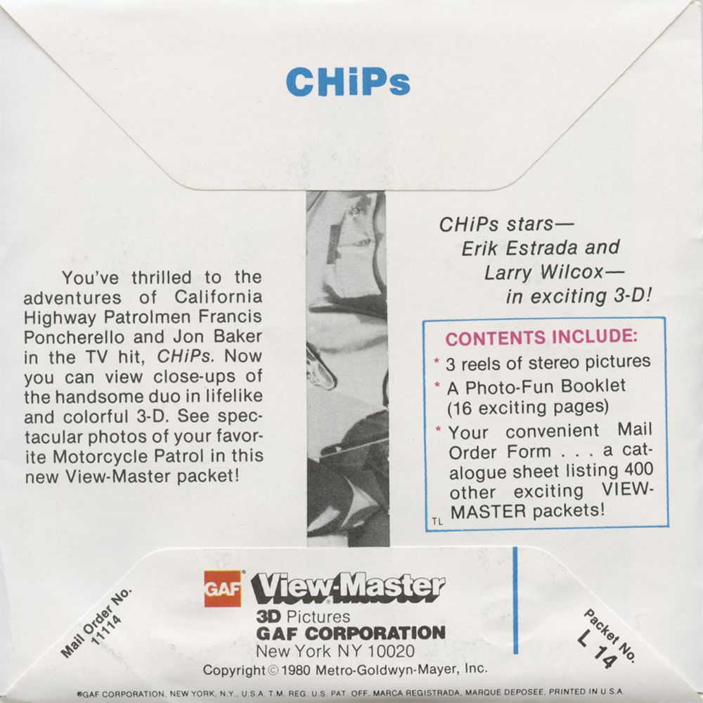 View Master Packet Chips - View-Master 3 Reel Packet - 1980 - vintage - L14-G6 – 3Dstereo.com