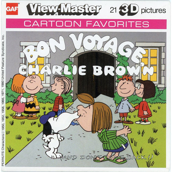 Bon Voyage... Charlie Brown - View-Master 3 Reel Packet - vintage - (PKT-L2-G5) Packet 3Dstereo 