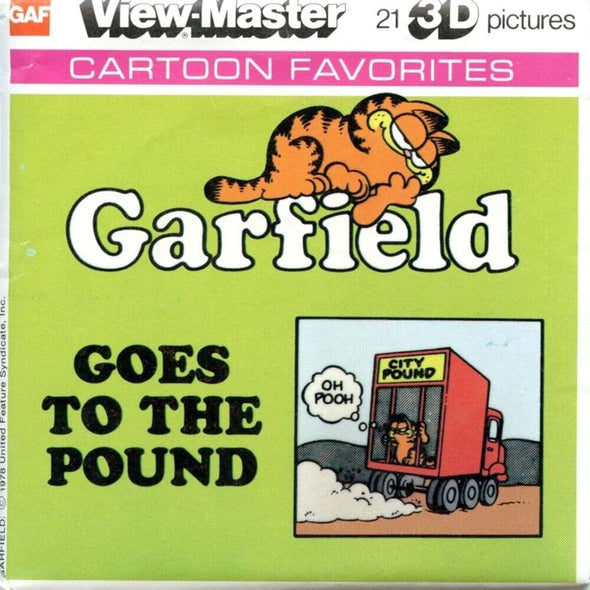 4 ANDREW - Garfield - Goes to the Pound - View-Master 3 Reel Packet - 1978 - vintage - L28-G6 Packet 3dstereo 