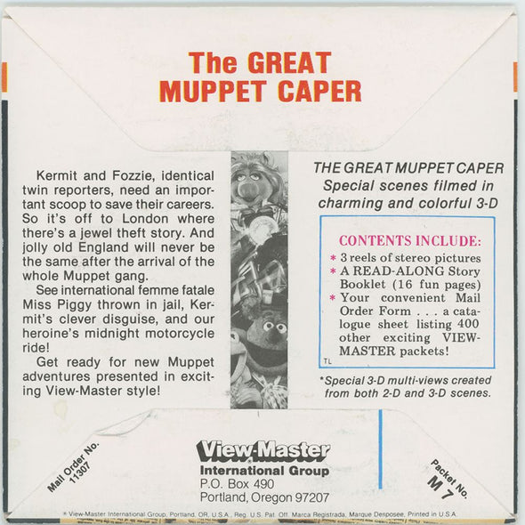 ANDREW -Great Muppet Caper - View-Master 3 Reel Packet - 1970s view - vintage - (M7-V1NK) Packet 3dstereo 