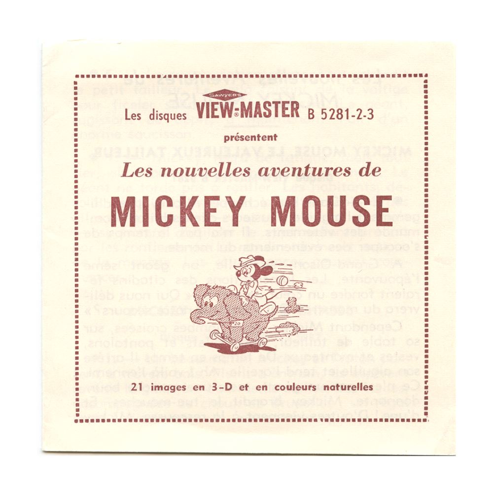 Mickey Mouse - View-Master 3 Reel Packet - 1950s - vintage - B528