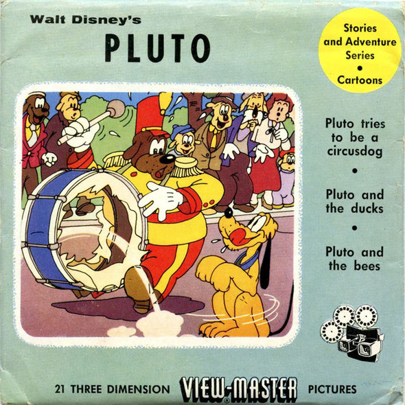Pluto - View-Master 3 Reel Packet - 1950s - Vintage - (zur Kleinsmiede) - (PLUTO-BS3) Packet 3dstereo 