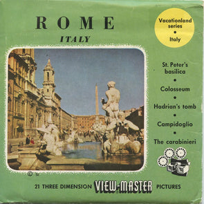 Rome, Italy - View-Master 3 Reel Packet - 1950s Views - Vintage - (zur Kleinsmiede) - (ROME-BS3) Packet 3dstereo 