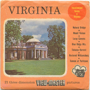 Virginia - View-Master 3 Reel Packet - 1950s views - vintage - VA123-S3 Packet 3Dstereo 