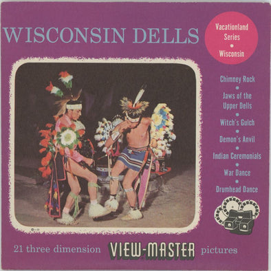 Wisconsin Dells - Views-Master 3 Reel Packet - 1950s view - vintage - (WISC-S3MINT) Packet 3dstereo 