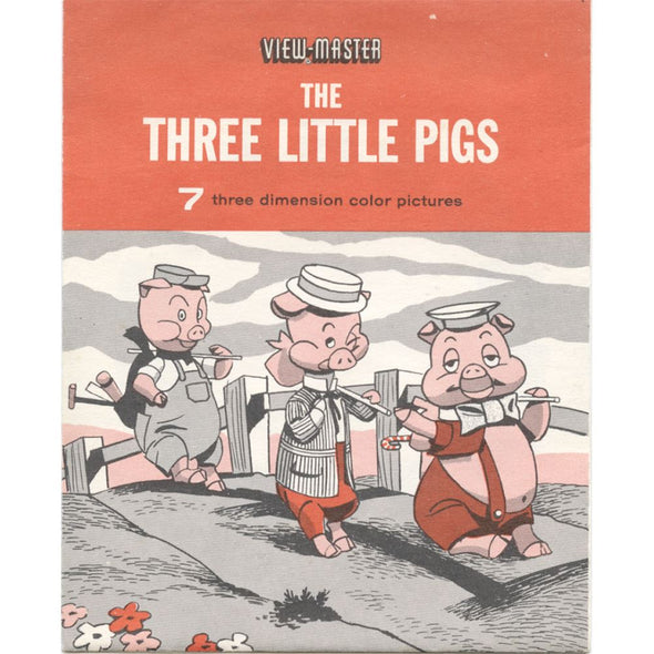 Three Little Pigs - Single View-Master Reel with Integrated Booklet - vintage - B3071 Reels 3Dstereo 