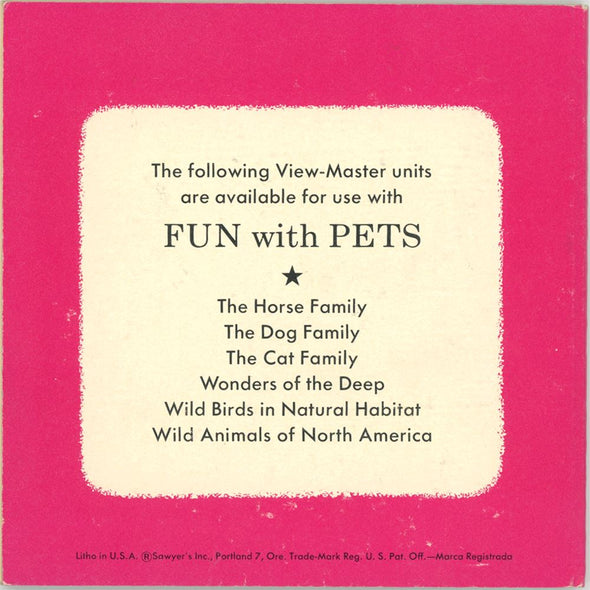 3 ANDREW - Fun with Pets - View-Master 3 Reel Book Set - 1958 - vintage Reels 3dstereo 