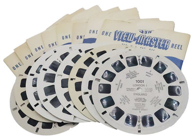 4 ANDREW - View-Master London Collection - 8 White Printed Reels Windsor Castle - Ceremonies Reels 3dstereo 
