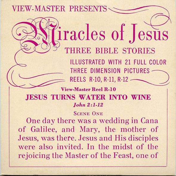 Miracle of Jesus - Vintage Classic View-Master(R) 3 Reel Packet - 1950s (PKT-B878-S4) Packet 3dstereo 