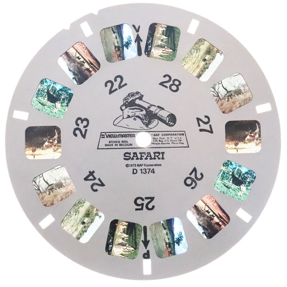 4 ANDREW - Safari - View-Master 4 Reel Compilation Set - (from D111 & D127) - 1973 - vintage Packet 3dstereo 