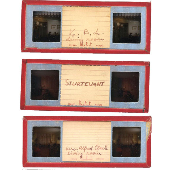 Stereo Slides (Three Slides) - 3 Exquisite Rooms in wealthy home - 1950s 3Dstereo.com 