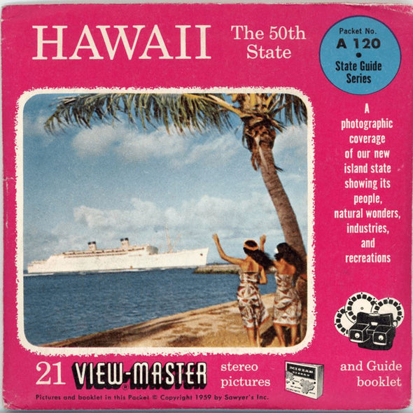Hawaii - View-Master - Vintage - 3 Reel Packet - 1960s views - A120 Packet 3dstereo 