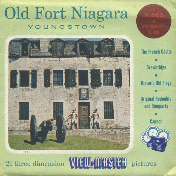 Old Fort Niagara Youngstown - Vintage ViewMaster 3 Reel Packet - 1950s views Packet 3dstereo 
