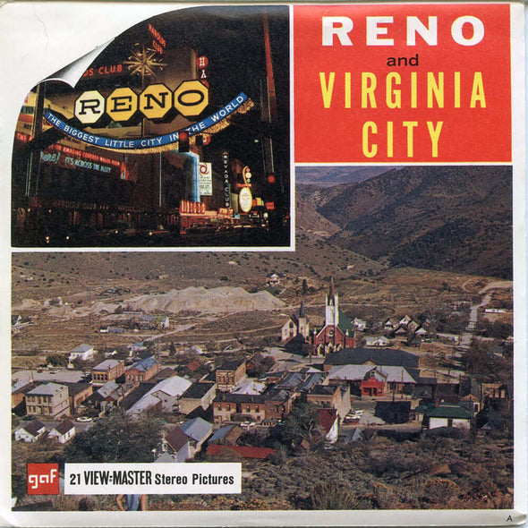 Reno & Virginia City - View-Master - Vintage 3 Reel Packet - 1960s Views - A157 Packet 3dstereo 