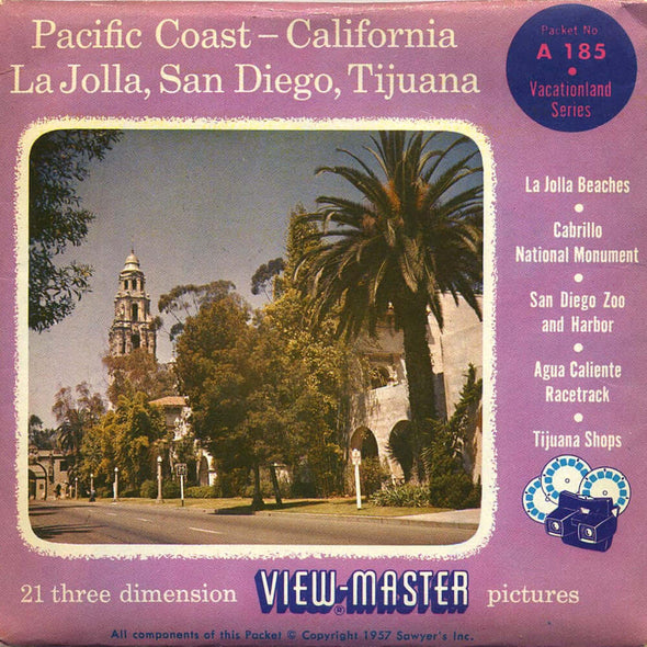 Pacific Coast - California - View-Master - Vintage - 3 Reel Packet - 1960s views -(PKT-A185-S4) Packet 3dstereo 