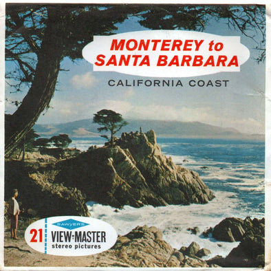 Monterey to Santa Barbara - California Coast - View-Master - Vintage 3 Reel Packet - 1950s views - (PKT-A186-S6A) Packet 3dstereo 