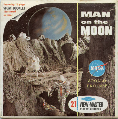 Man on the Moon - Vintage Classic View-Master(R) 3 Reel Packet - 1960s Packet 3dstereo 