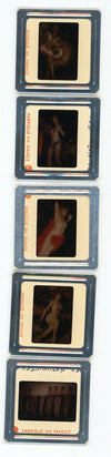 4 ANDREW - Pin-Up 5x 35mm French Kodachrome 2D Slides of Paris' Cabaret Performers - vintage 3dstereo 