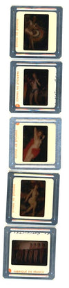 4 ANDREW - Pin-Up 5x 35mm French Kodachrome 2D Slides of Paris' Cabaret Performers - vintage 3dstereo 